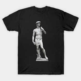 Michelangelo's David With Censored Pixelated Penis Statue T-Shirt